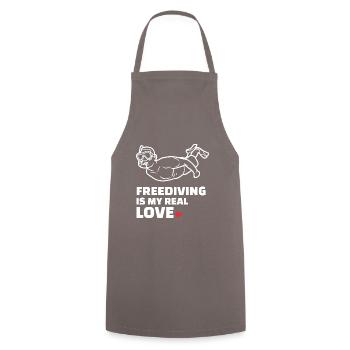 Freediving - Cooking Apron - grey - Front - AI Model Male 185 dark (185cm)