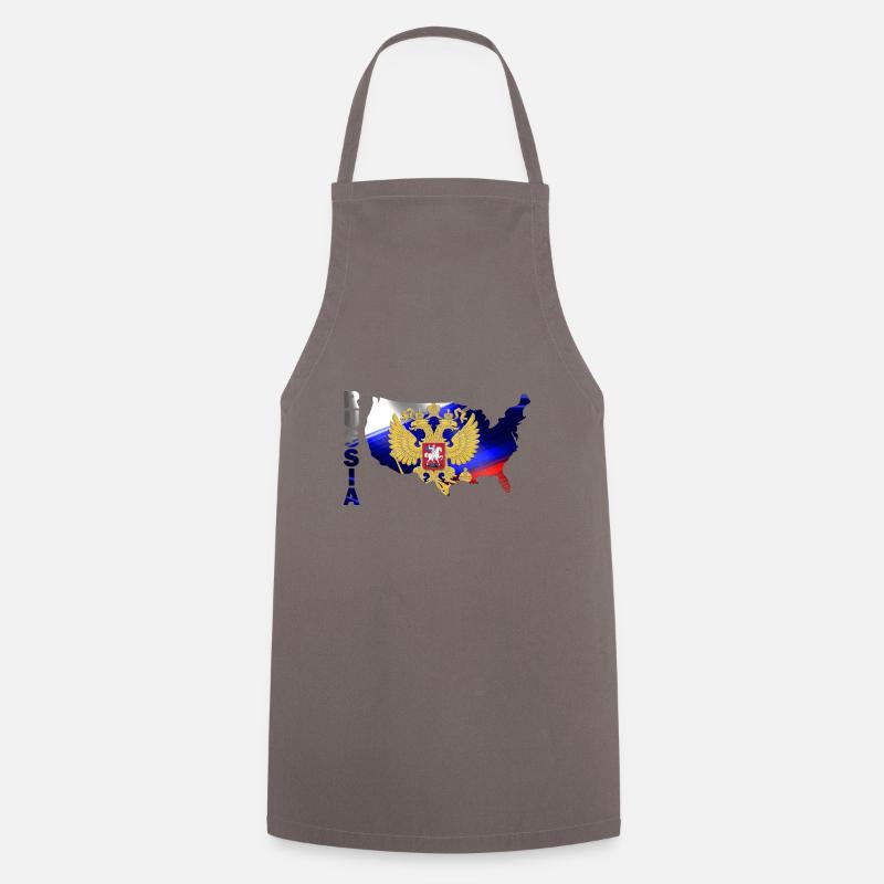 Russie Drapeau Russie Pays Idée Cadeau Shirt - Tablier de cuisine - gris