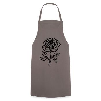 Symbole de la rose - Tablier de cuisine - gris - Devant - AI Model Male 185 dark (185cm)