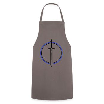 Schwert Icon - Kochschürze - Grau - Vorne - AI Model Male 185 dark (185cm)