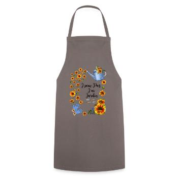 JARDINAGE GARDEN TOURNESOL SUNFLOWER - Tablier de cuisine - gris - Devant - AI Model Male 185 dark (185cm)