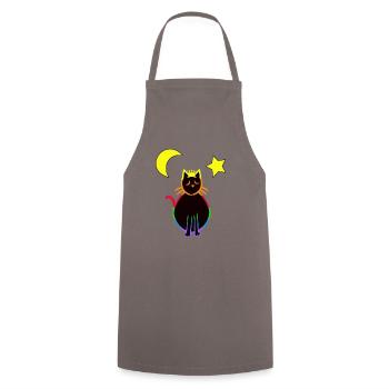 LGBT chat chats chaton arc-en-ciel drapeau - Tablier de cuisine - gris - Devant - AI Model Male 185 dark (185cm)