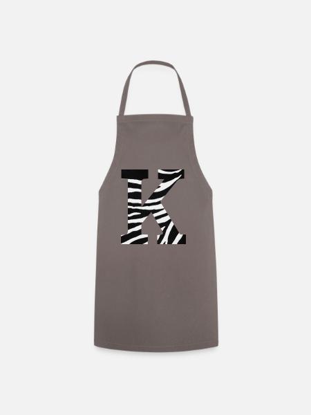 Buchstabe k Zebra - Kochschürze - Grau