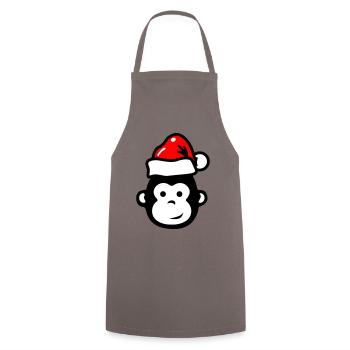 Singe Noël Noël Comic - Tablier de cuisine - gris - Devant - AI Model Male 185 dark (185cm)