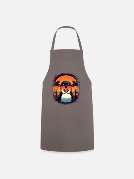 funny dabbing christmas birthday king penguin - Kochschürze - Grau