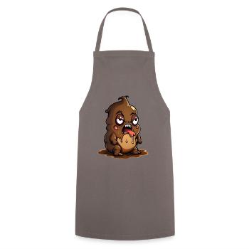 Drôle de pile de crottes de monstres d’Halloween - Tablier de cuisine - gris - Devant - AI Model Male 185 dark (185cm)