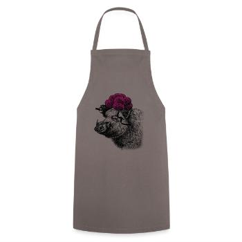 Black Forest Tussi wild boar with Bollenhut - Cooking Apron - grey - Front - AI Model Male 185 dark (185cm)