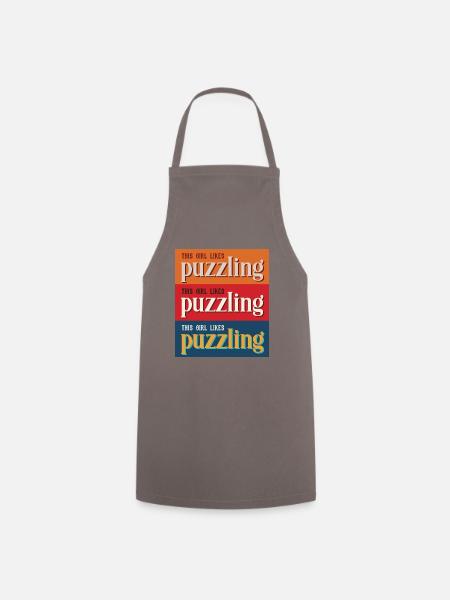 Puzzle Girl Lustiges Zitat Puzzle Hobby Puzzler - Kochschürze - Grau