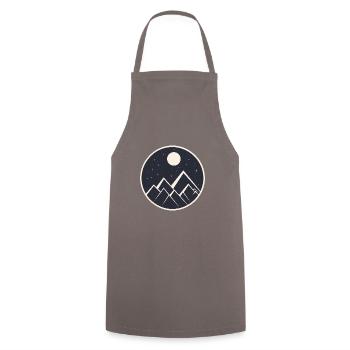 logo de montagne dans la nuit étoilée - Tablier de cuisine - gris - Devant - AI Model Male 185 dark (185cm)