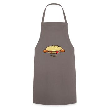 Saussage - hot dog ketchup - Tablier de cuisine - gris - Devant - AI Model Male 185 dark (185cm)