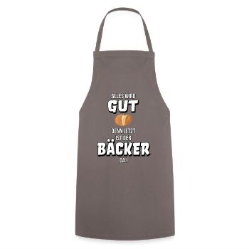 Bäcker Bäckerei Bäckermeister Geschenk Spruch - Kochschürze - Grau - Vorne - AI Model Male 185 dark (185cm)