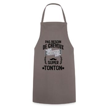 Cheveux pour etre un super tonton Chauve - Tablier de cuisine - gris - Devant - AI Model Male 185 dark (185cm)