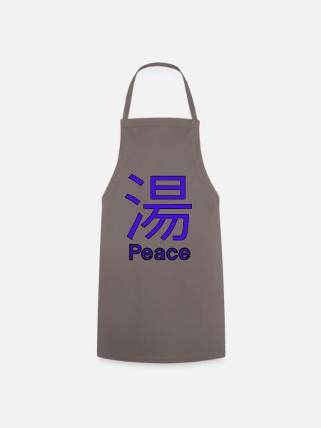Chinesisches Schriftzeichen Peace (Suppe) - Kochschürze - Grau