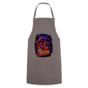 Ibiza Island Holiday Silhouette Summer Gift - Cooking Apron - grey - Front - AI Model Male 185 dark (185cm)