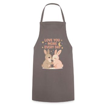 Cute bunny love under the stars - Cooking Apron - grey - Front - AI Model Male 185 dark (185cm)