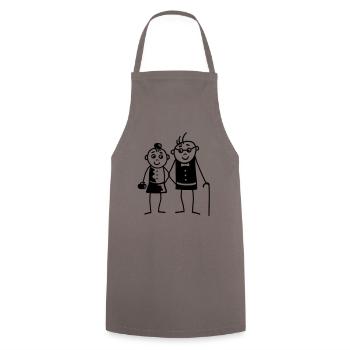 Oma & Opa - Kochschürze - Grau - Vorne - AI Model Male 185 dark (185cm)