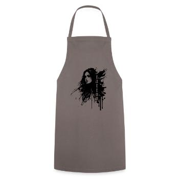 sexy ink splattered woman - Cooking Apron - grey - Front - AI Model Male 185 dark (185cm)