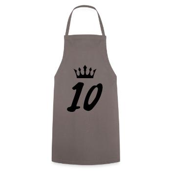 Couronne de 10 chiffres - Tablier de cuisine - gris - Devant - AI Model Male 185 dark (185cm)