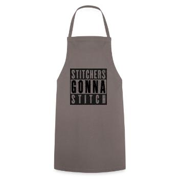 Sticker gehen zum Stitchen - Weihnachts- und Geburtstagsgeschenk - Kochschürze - Grau - Vorne - AI Model Male 185 dark (185cm)