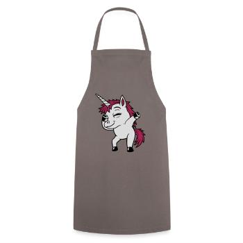 Party Einhorn Dabbing tanzen - Kochschürze - Grau - Vorne - AI Model Male 185 dark (185cm)