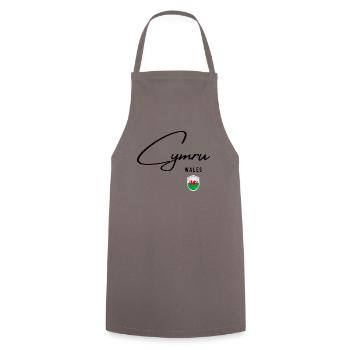 Drapeau du Pays de Galles, fierté galloise - Tablier de cuisine - gris - Devant - AI Model Male 185 dark (185cm)