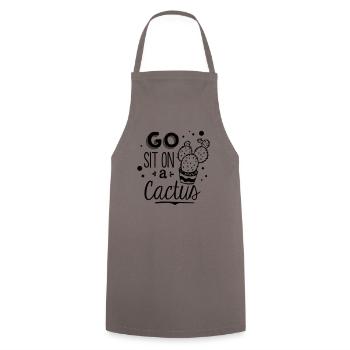 Cactus Funny saying - Cooking Apron - grey - Front - AI Model Male 185 dark (185cm)