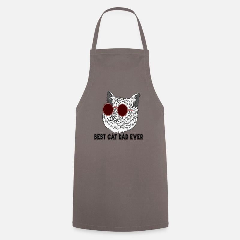Best Cat Dad Ever - Gift for Cat Owners - Cooking Apron - grey