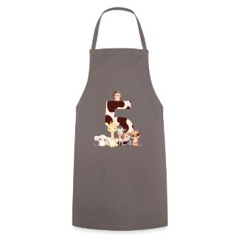 5th Anniversary - Fifth Anniversary Animals - Cooking Apron - grey - Front - AI Model Male 185 dark (185cm)
