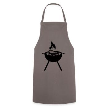Steak Meat Symbol - Cooking Apron - grey - Front - AI Model Male 185 dark (185cm)