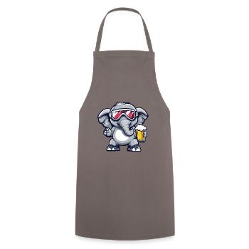Elephant après-ski beer - Cooking Apron - grey - Front - AI Model Male 185 dark (185cm)