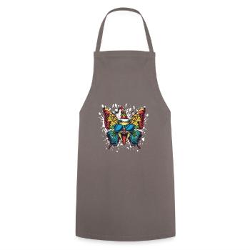 Butterfly Christmas Funny - Cooking Apron - grey - Front - AI Model Male 185 dark (185cm)