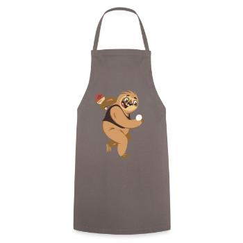 Tischtennis Outfit Damen Katze - Kochschürze - Grau - Vorne - AI Model Male 185 dark (185cm)