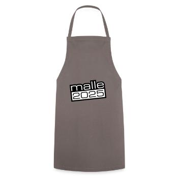 Malle 2025 - Kochschürze - Grau - Vorne - AI Model Male 185 dark (185cm)