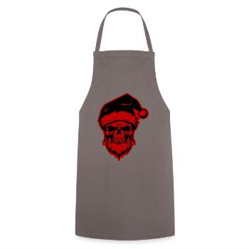 Santa Claus Skull - Cooking Apron - grey - Front - AI Model Male 185 dark (185cm)