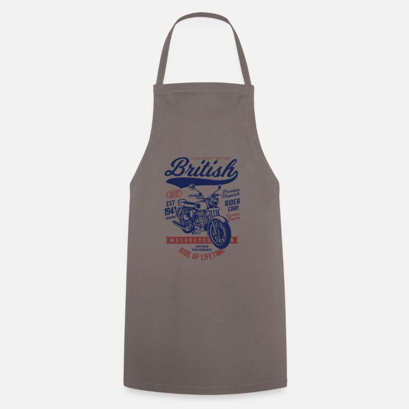 British Motorcycle - Cooking Apron - grey
