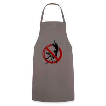 Unicorn Free Zone - The anti Unicorn Design - Cooking Apron - grey - Front - AI Model Male 185 dark (185cm)
