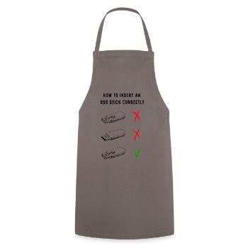 Comment insérer correctement une clé USB - Tablier de cuisine - gris - Devant - AI Model Male 185 dark (185cm)