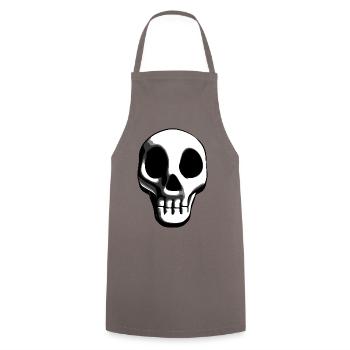 Design minimaliste du crâne en noir et blanc - Tablier de cuisine - gris - Devant - AI Model Male 185 dark (185cm)