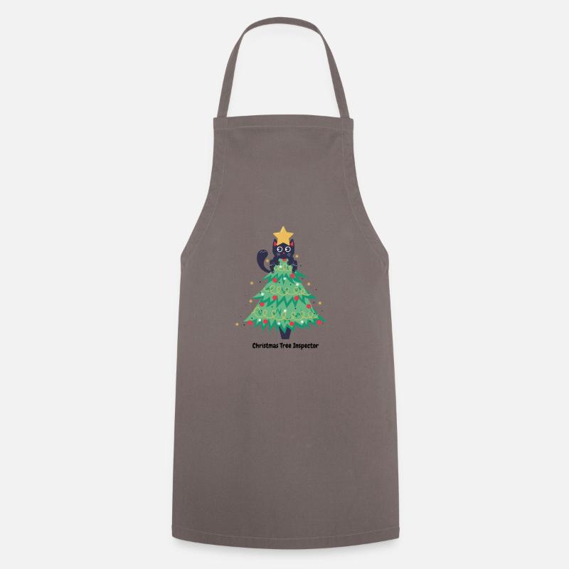 pull de noël chat dans sapin - Tablier de cuisine - gris