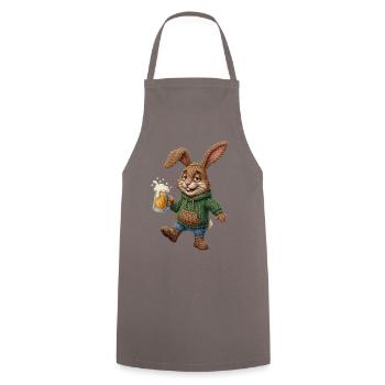 Osterhase Bier Hase Bierglas Party Feiern Ostern - Kochschürze - Grau - Vorne - AI Model Male 185 dark (185cm)
