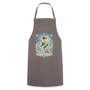 Figure Skating Saying - If You're Not Falling - Cooking Apron - grey - Front - AI Model Male 185 dark (185cm)