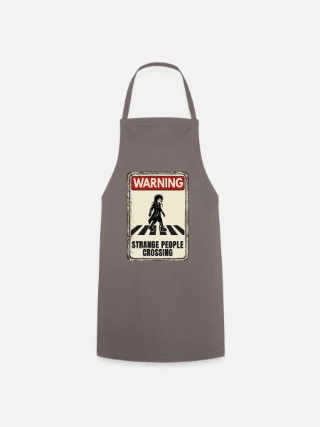 WARNING - Strange People Crossing - Goth - Kochschürze - Grau