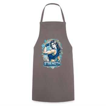Starke Frau Strength | Frauen Empowerment - Kochschürze - Grau - Vorne - AI Model Male 185 dark (185cm)