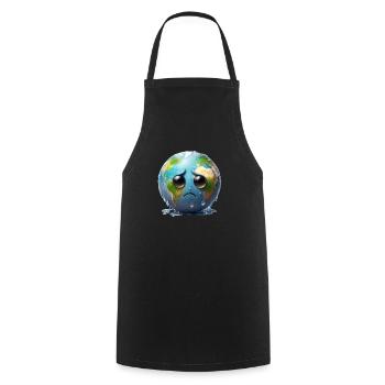 Weeping sad earth - Cooking Apron - black - Front - AI Model Male 185 dark (185cm)