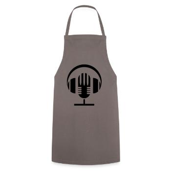 Mic and Headphones - Kochschürze - Grau - Vorne - AI Model Male 185 dark (185cm)