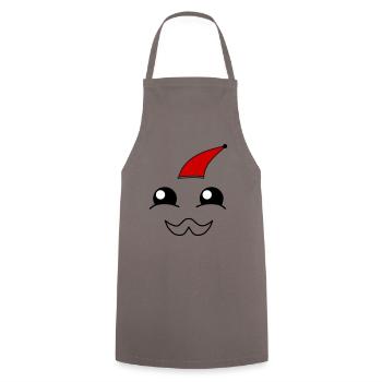 Cute face with a beard and christmas hat - Kochschürze - Grau - Vorne - AI Model Male 185 dark (185cm)