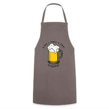 Comme zwei drei - g’sigh ! - Tablier de cuisine - gris - Devant - AI Model Male 185 dark (185cm)