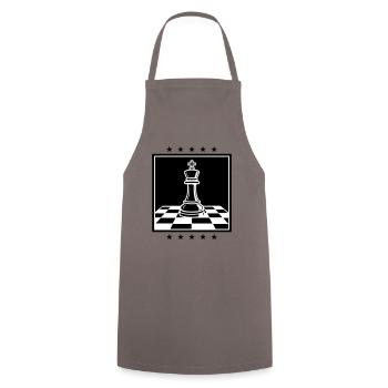 Schach König Chess - Kochschürze - Grau - Vorne - AI Model Male 185 dark (185cm)