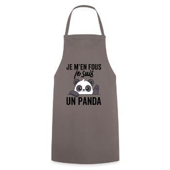 I don't care, I'm a panda - Cooking Apron - grey - Front - AI Model Male 185 dark (185cm)