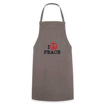 I love peace - Tablier de cuisine - gris - Devant - AI Model Male 185 dark (185cm)